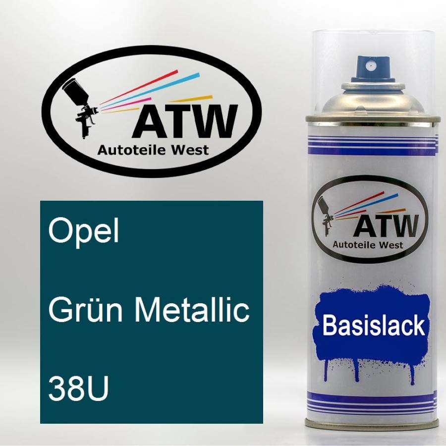 Opel, Grün Metallic, 38U: 400ml Sprühdose, von ATW Autoteile West.